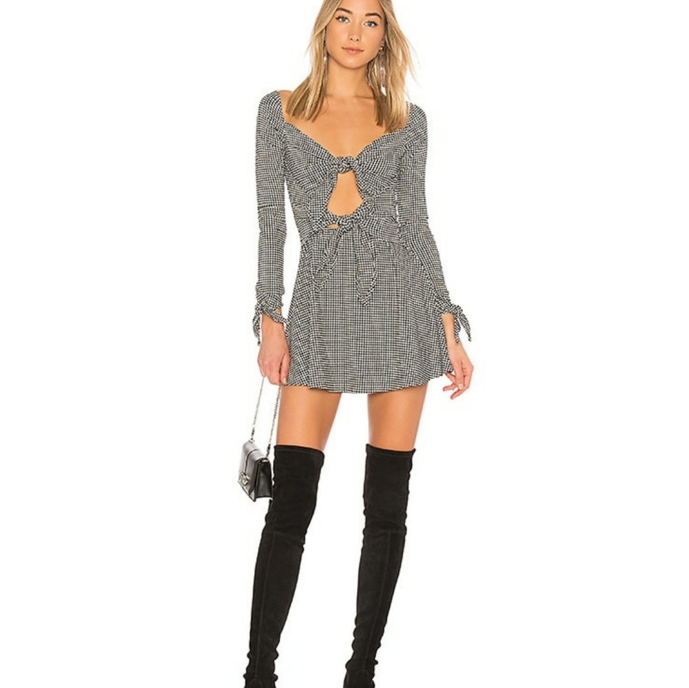 LPA Dress 608 Black & White Longsleeve Dre…